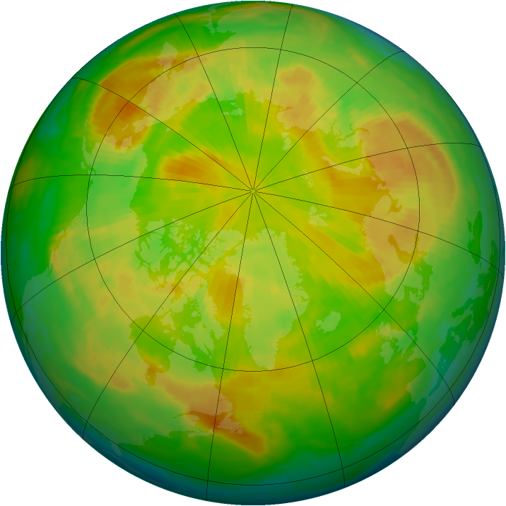 Arctic ozone map for 19 May 1997